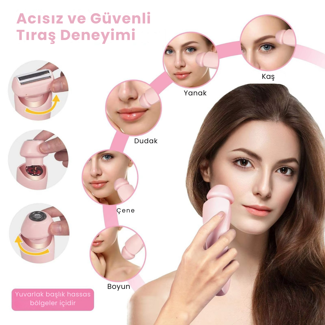 Lunaver™ Tıraş Makinesi Yedek Başlıkları ile acısız ve güvenli tıraş deneyimi, hassas bölgeler için ideal.