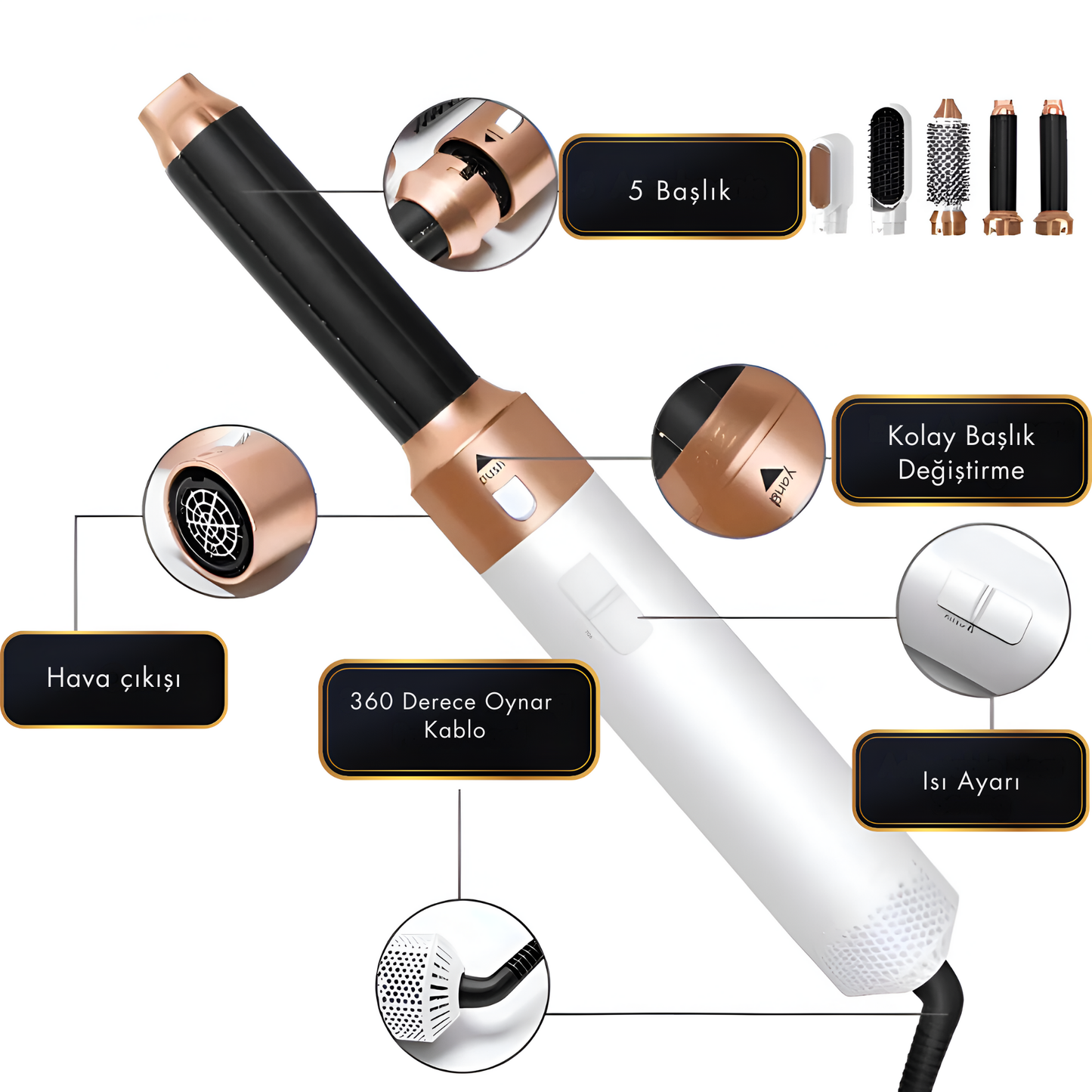 Lunaver™ 5'in 1 Saç Şekillendirme Seti