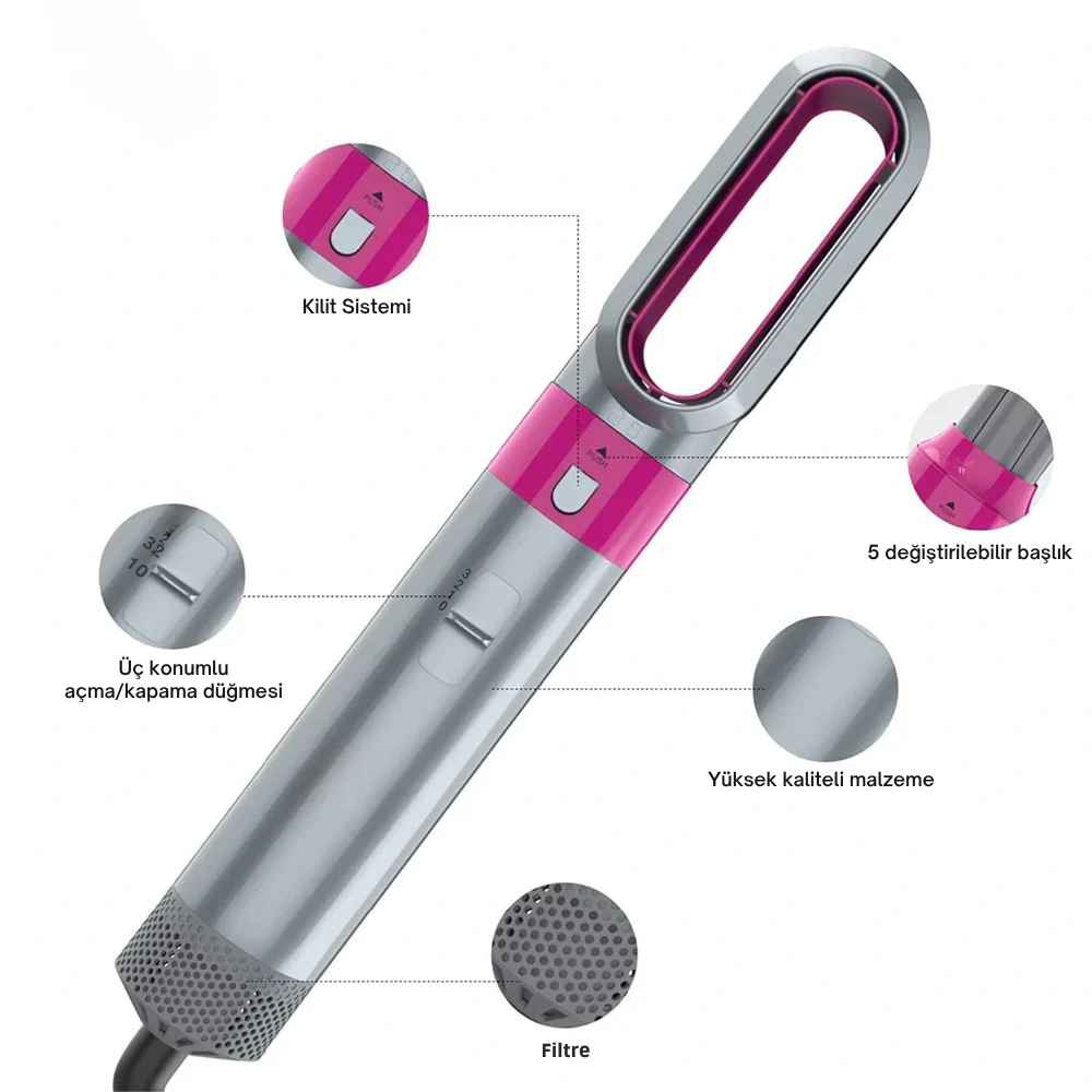 Lunaver™ 5'in 1 Saç Şekillendirme Seti